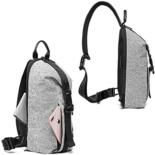BANGE Unisex Anti theft Waterproof Crossbody Sling bag with USB charging (Grey) - Image 4