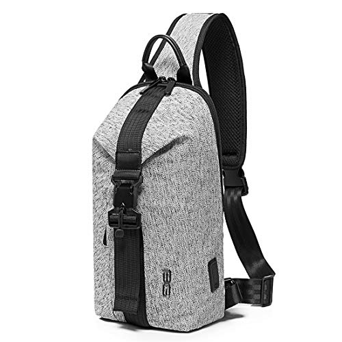 BANGE Unisex Anti theft Waterproof Crossbody Sling bag with USB charging (Grey) - Image 2