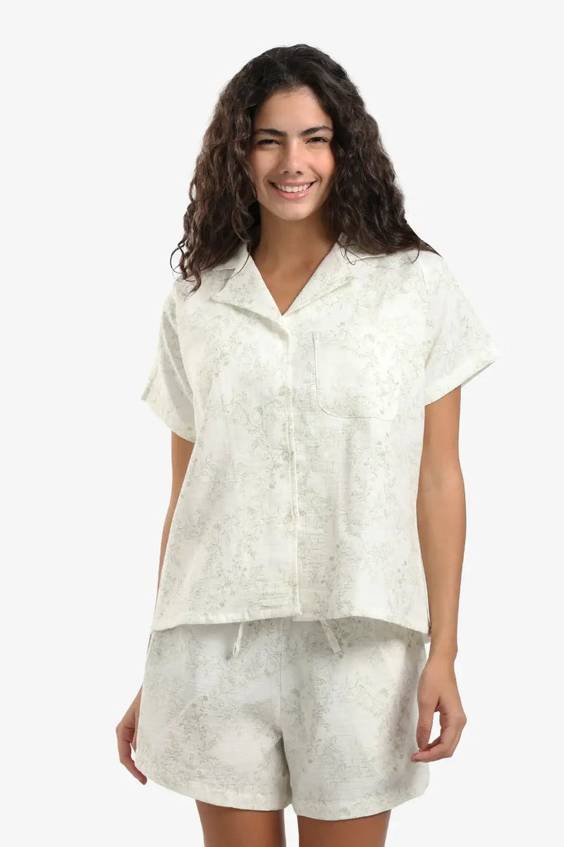 Carina Botanical Print Pyjama Set - Image 1