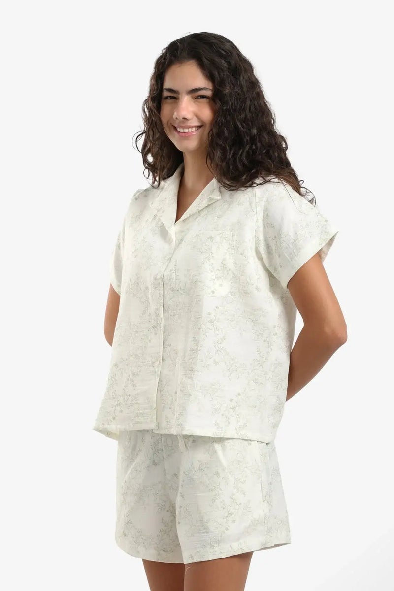 Carina Botanical Print Pyjama Set - Image 3