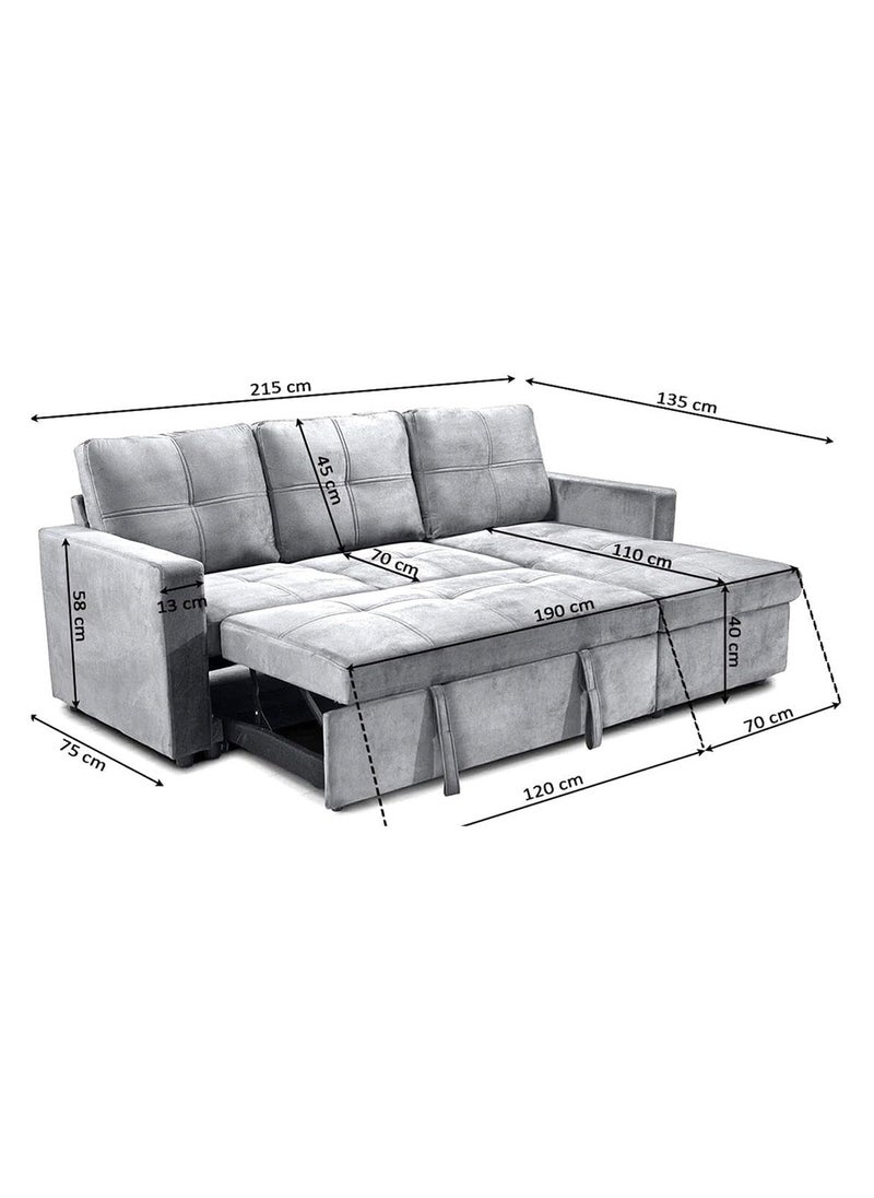 Generic Empire Furniture Corner sofa bed Modern design, storage, Blue Velvet  - Image 4