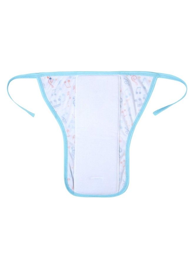 Baby Cotton Nappiesmusic Printed Reusable Cushioned Nappy For Newborns And Infants (06 Months)