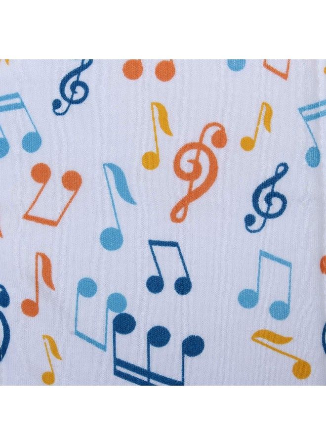 Baby Cotton Nappiesmusic Printed Reusable Cushioned Nappy For Newborns And Infants (06 Months)