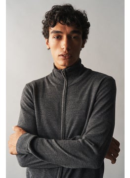 H&M Slim Fit Zip-Through Merino Wool Cardigan  - Image 3