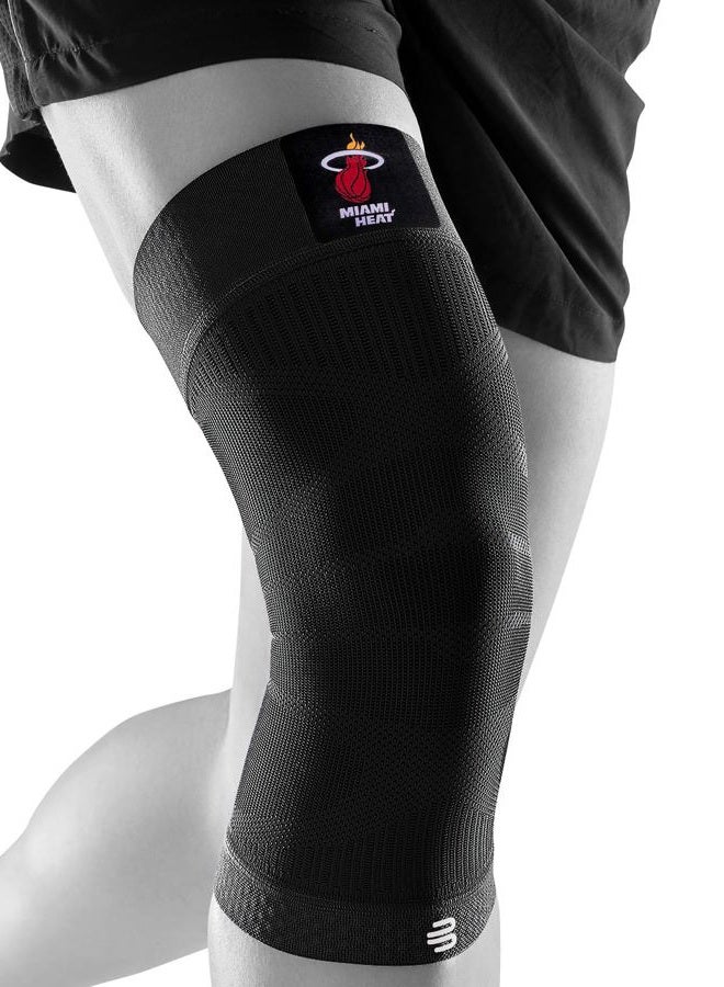 Bauerfeind Sports Compression Knee Support NBA Miami Heat - Lightweight Design with Gripping Zones for Basketball Knee Pain Relief & Performance (Heat, L) - Image 2
