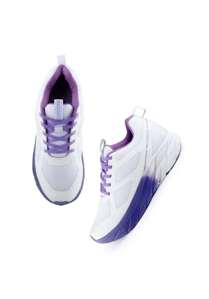 Bacca Bucci White Purple Sprint Mystique High-Performance Athletic Sneakers for Women | Best Price UAE