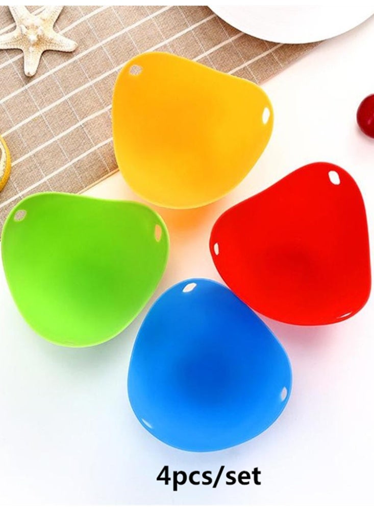 4Pcs Round Silicone Egg Poacher Poaching Pods Egg Steamer Bowl Rings Mold Cooker Kitchen Boiled Cooking Tools Pancake Egg Maker - Image 2