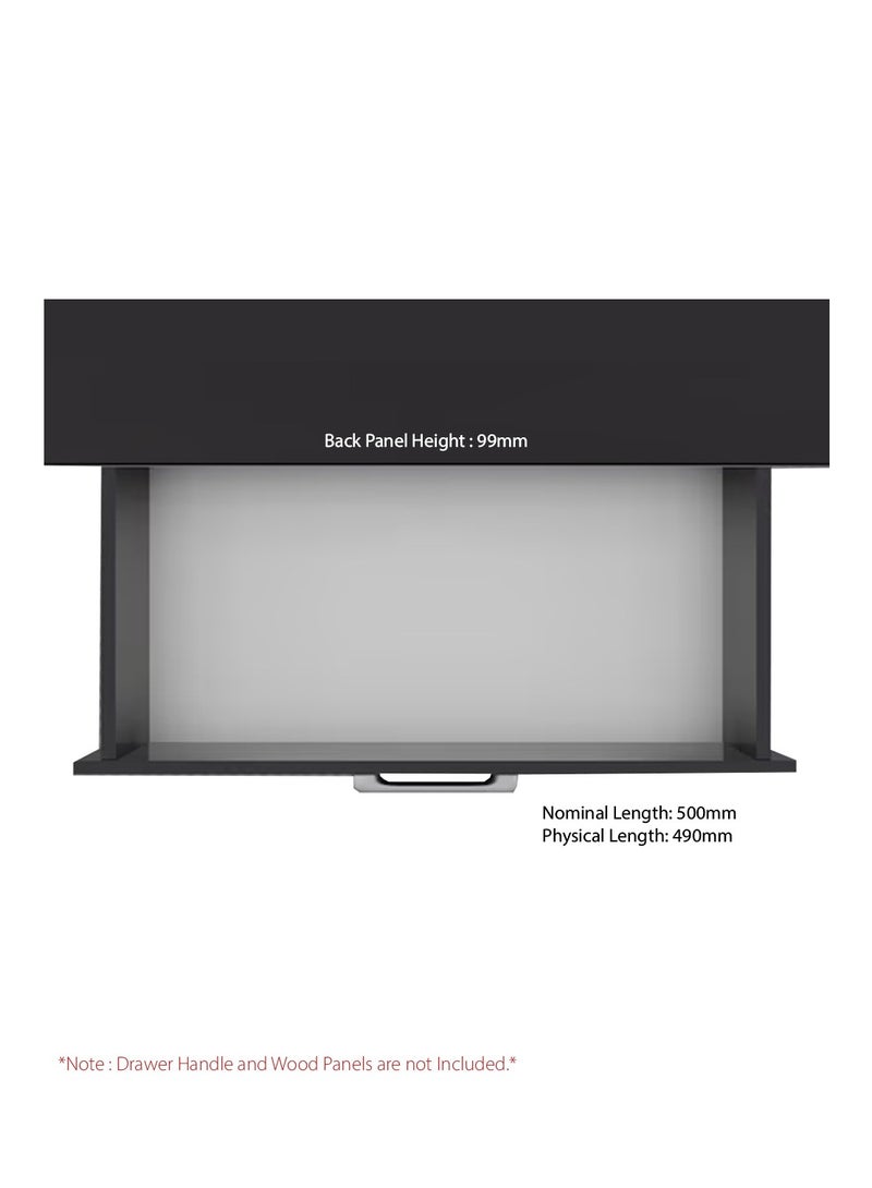 STARKE Cabinet Drawer Box Complete with Slides Anti-Rust Aviation Aluminum Alloy Drawer Box Set, 99 mm Back Pannel 12mm Ultra Thin Mid-Cut Drawer Grey (Jane Series Mid-Cut) (490-500 mm)  - Image 4