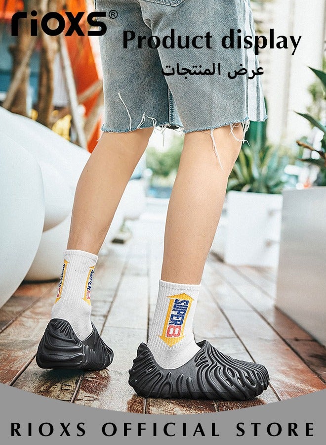 RIOXS Men's Summer Casual Holey Shoes Soft Beach Slippers Non-Slip Foam Runners Comfort Outdoor Indoor Sandals  - Image 5