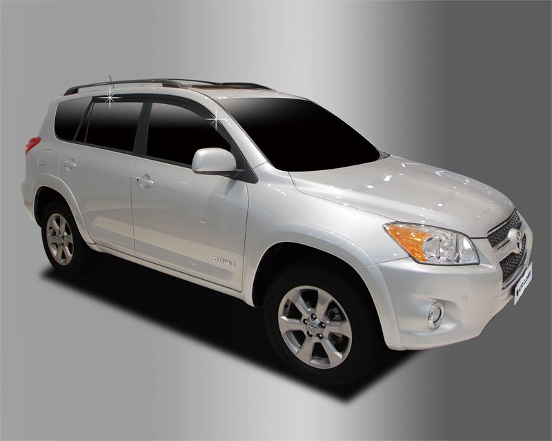 AUTO CLOVER AUTOCLOVER Tape-On Rain Guards Window Visors 4 Pcs Set for Toyota Rav4 2006 2007 2008 2009 2010 2011 2012 / Window Deflectors, Out-Channel Vent Shades (Smoked) - Image 4