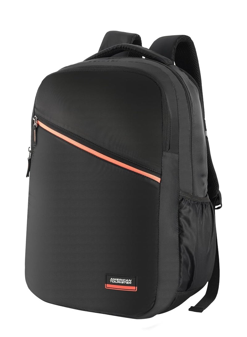 American Tourister ACTON 5 Compartment Laptop Backpack, 33L with Spacious Interiors and Multiple Compartments with Rain Cover, Laptop Backpack for Unisex and Kids BLACK,College Bag - Image 1