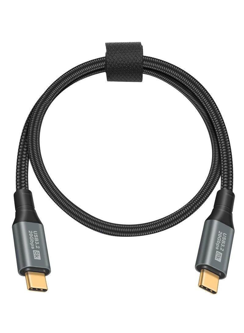 Xefor Short USB C to USB C Cable, USB 3.2 Gen 2 20Gbps Data Transfer & 100W Power Delivery Fast Charging Supports 8K Video at 60Hz for Thunderbolt 3 MacBook Pro, 1m  - Image 1