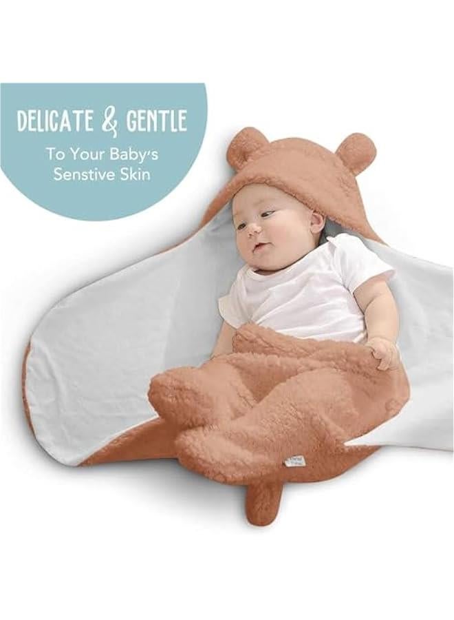 Gonice Baby Swaddle Blanket, Ultra-Soft Plush Essential for Infants 0-6 Months, Receiving Swaddling Wrap, Ideal Newborn Registry and Toddler Boy Accessories, Perfect Baby Girl Shower Gift (Brown) - Image 2