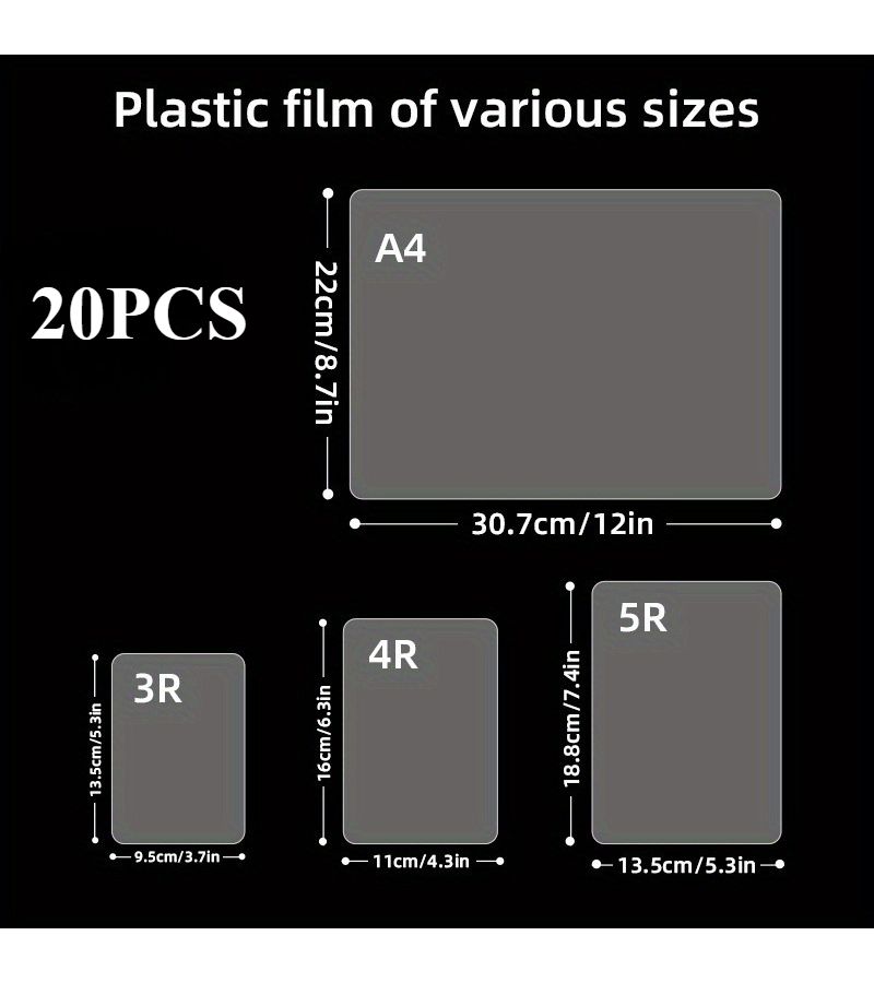 20 Pcs Thermal Sealing Bags 5R Size 5.31x7.4 Inch 70 Mic Heavy Duty Heat Sealed Envelopes With Rounded Corners For Photos Documents Certificates Menus Contracts Pictures Compatible With All Thermal Printers - Image 5