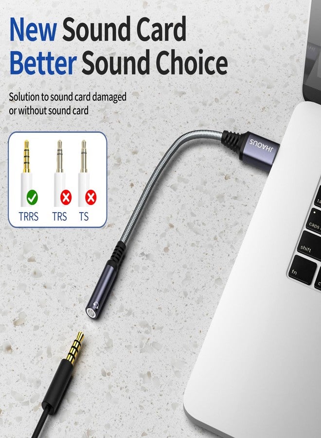 JHAOUS USB to 3.5mm Jack Audio Adapter, USB to Audio Jack Adapter Headset, USB-A to 3.5mm JHAOUS External Sound Card AUX Stereo Converter, Compatible for Headset, PC Windows, LaptopMac, Desktops, Linux, PS4 - Image 2