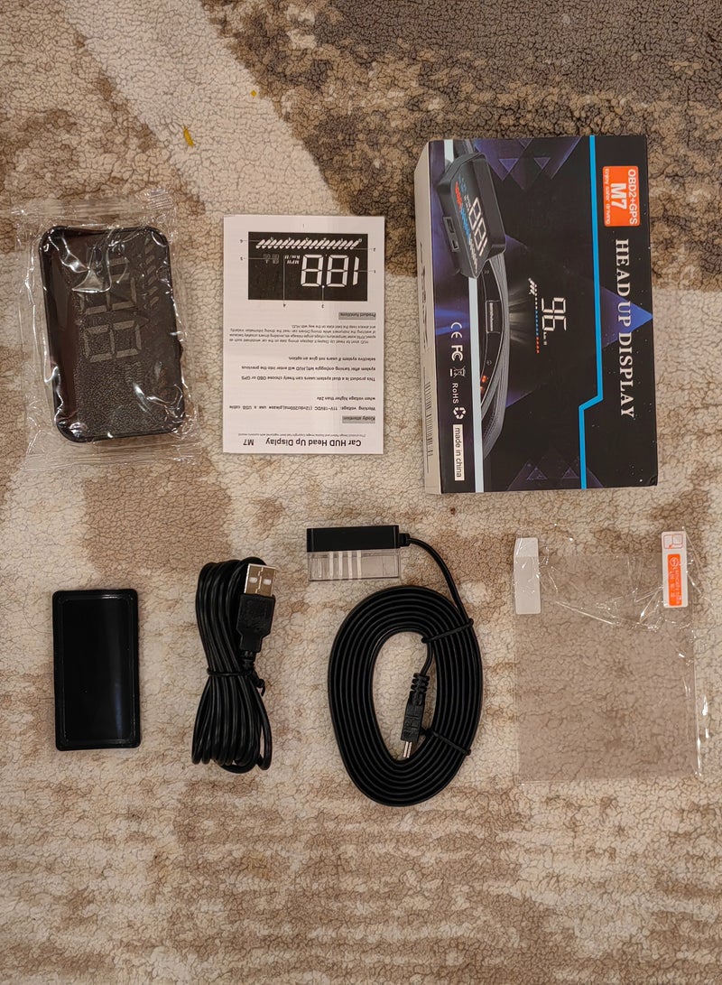 M7 Alayjah,Head Up Display M7-HUD, 1 Piece, USB Vehicle Speedometer, Multifunctional Over Speed Warning system - Image 4