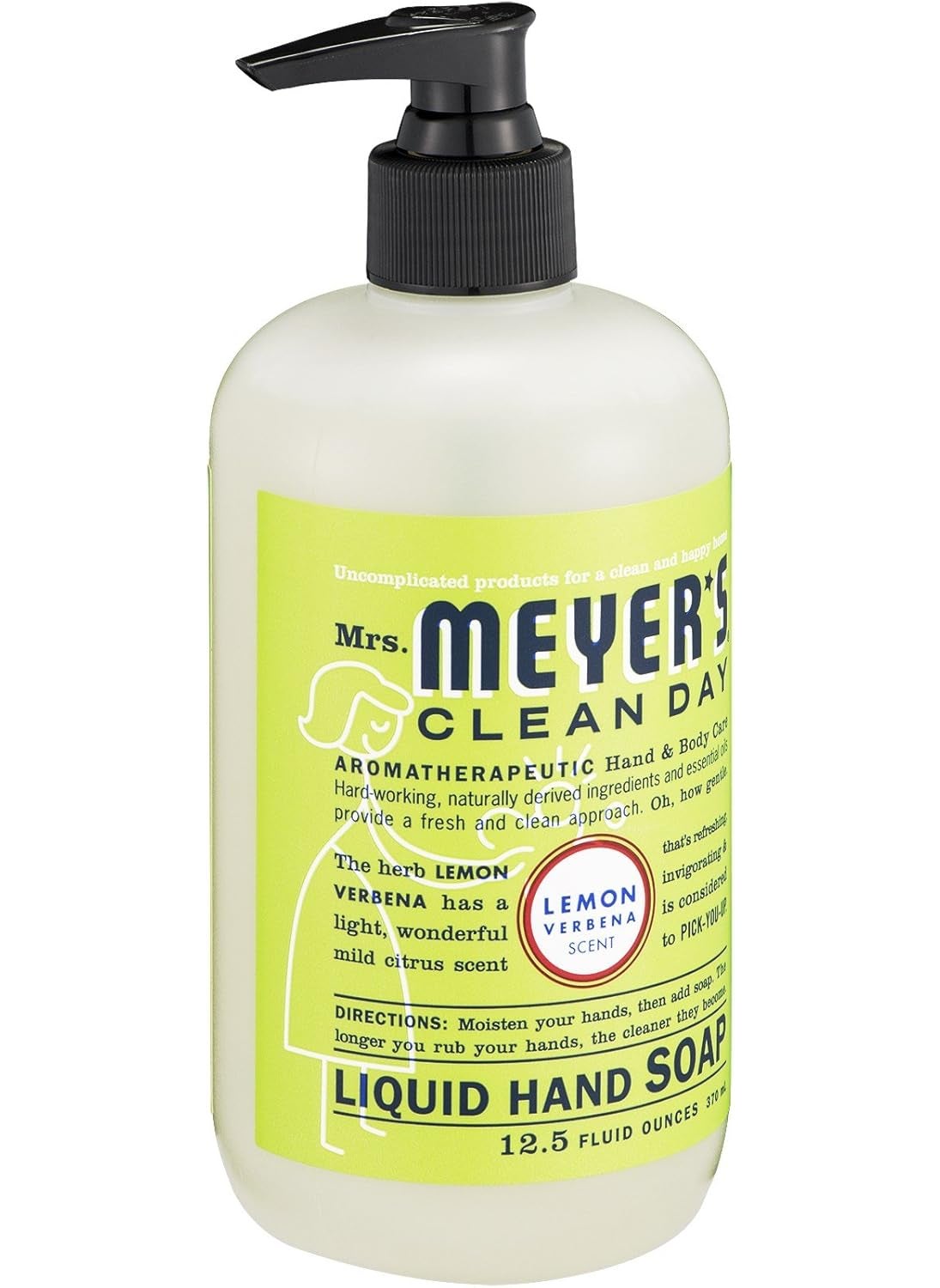Mrs. Meyer's Clean Day - Mrs. Meyer's Clean Day Liquid Hand Soap Lemon Verbena 12.5 Fl Oz (Pack of 6) - Image 1