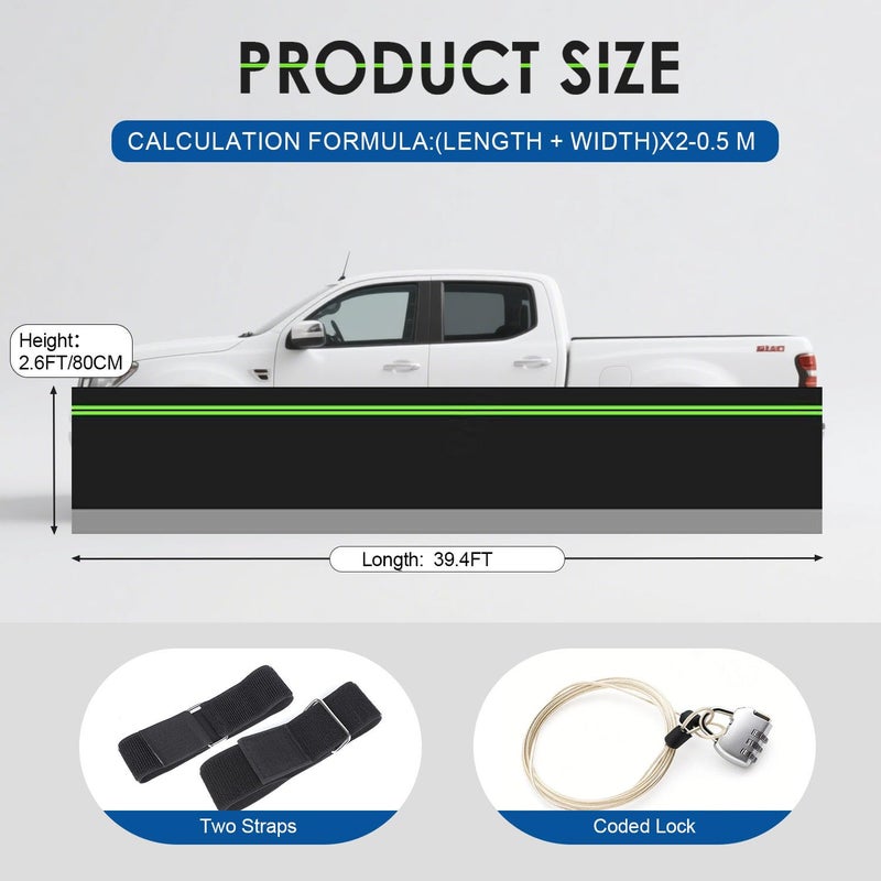 DOLEMODUO Camper Skirting Travel Trailer, 32inch Ã— 39.4ft Heavy Duty Wind and Snow Proof RV Winter Skirting Kits, Quick Install Camper Skirting Underbelly Cover for All Weather - Image 2
