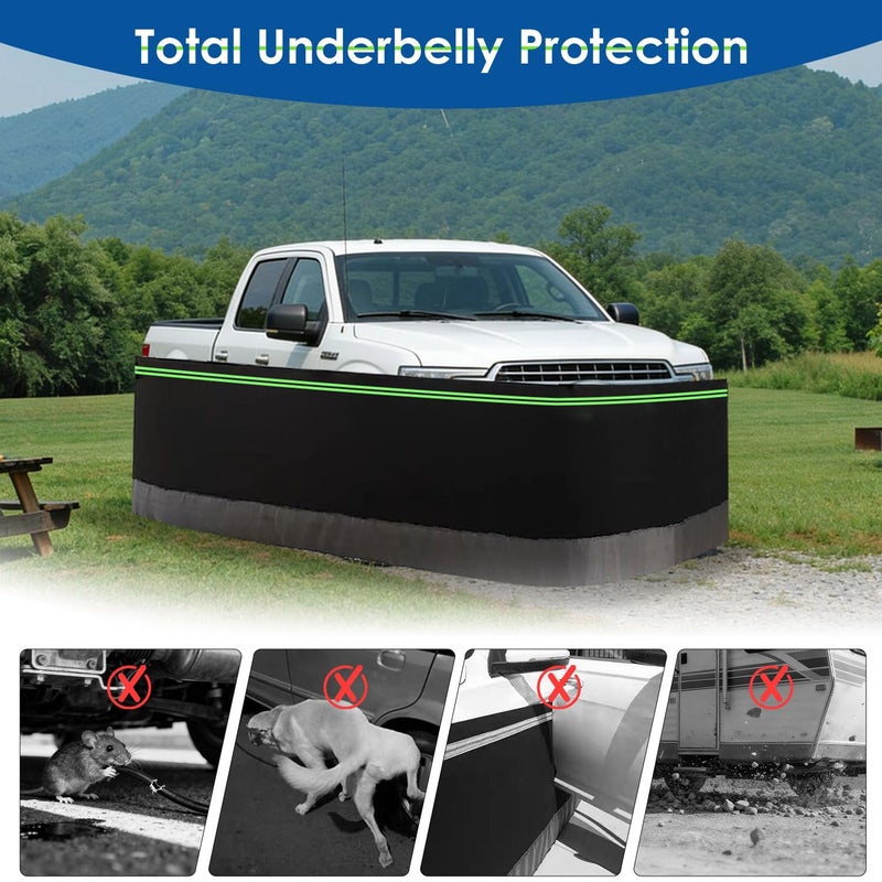 DOLEMODUO Camper Skirting Travel Trailer, 32inch Ã— 39.4ft Heavy Duty Wind and Snow Proof RV Winter Skirting Kits, Quick Install Camper Skirting Underbelly Cover for All Weather - Image 5