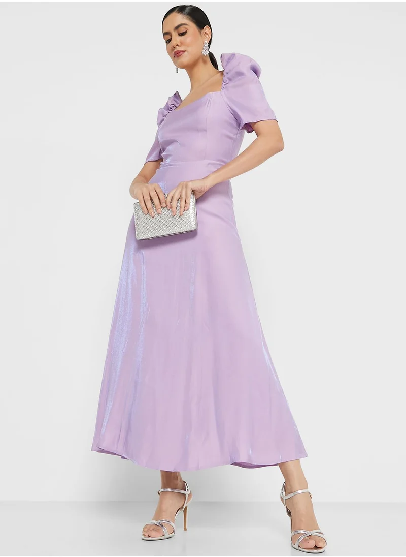 ELLA Puff Sleeve A-Line Dress