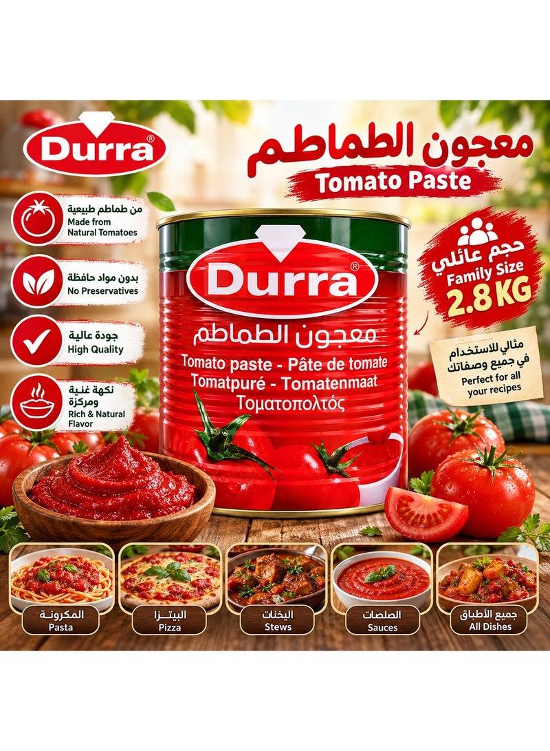 Durra Tomato Paste – Premium Quality – Rich Natural Flavor – 2.8 kg Family Size Can - Image 5
