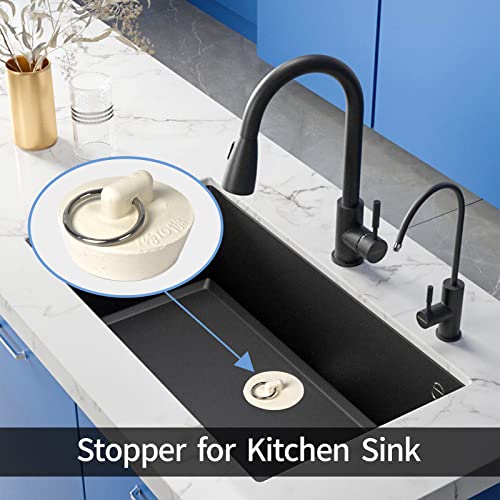 GZJoSum 6 Pieces Rubber Sink Stopper, Drain Stopper Bath Tub Stopper with Pull Ring, Kitchen Drain Plug Sink Plug, Bathroom Bath Plugs, 6 Sizes（White） - Image 3