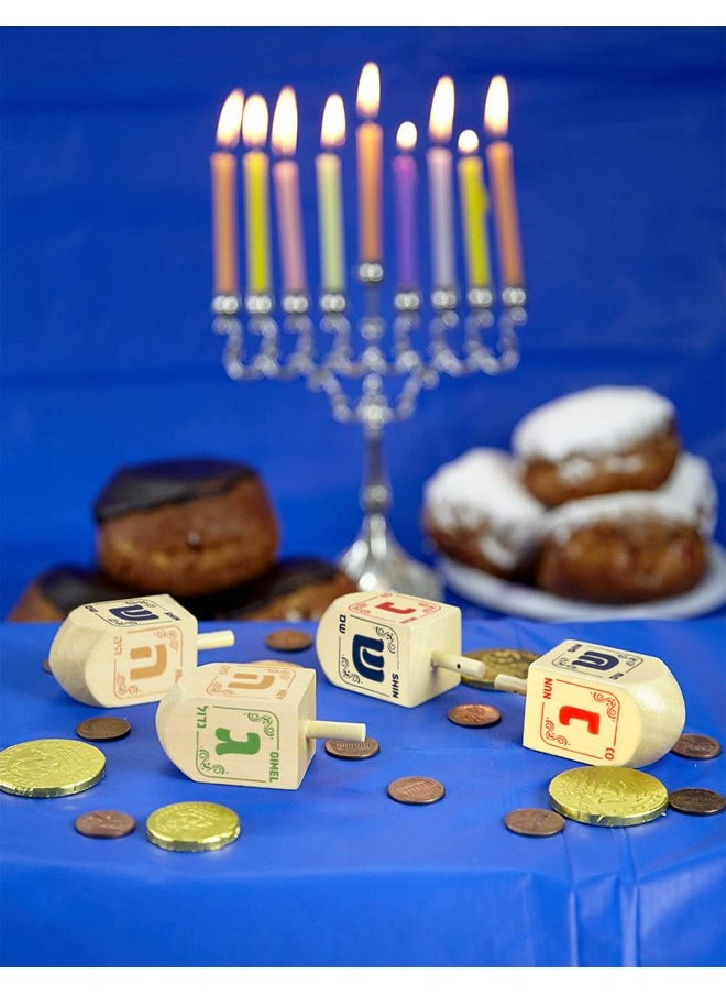 Izzy 'n' Dizzy Hanukkah Dreidels - Natural Wooden Dreidel - 4 Pack Medium  - Image 5