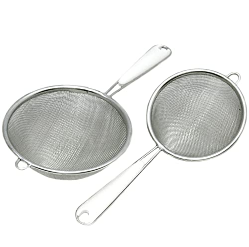 Chef Craft Basic Mesh Strainer 3 and 4 Inch 2 Piece Set Stainless Steel