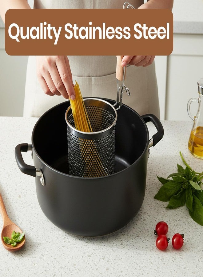 Eggssentials - Pasta Strainer with Handle - Pack of 2 Noodle basket made up of Stainless Steel Mesh - Pasta Basket for Boiling Noodles, Dumplings, Spaghetti – Boiling Strainer & Pasta Cooker. - Image 4