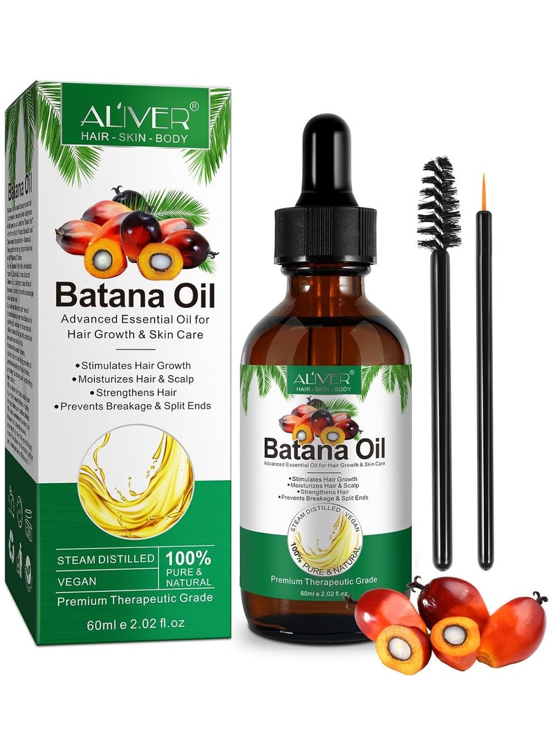 ALIVER Batana Oil for Hair, Cold Pressed 60 ml, Stimulates Hair Growth, Pure Batana Oil for Moisturising and Repair of Dry, Damaged Hair and Skin Care  - Image 4
