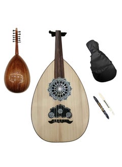 Al-Karz Music Luxurious Abaza Azouz Oud includes a padded bag and two pyramid picks. 