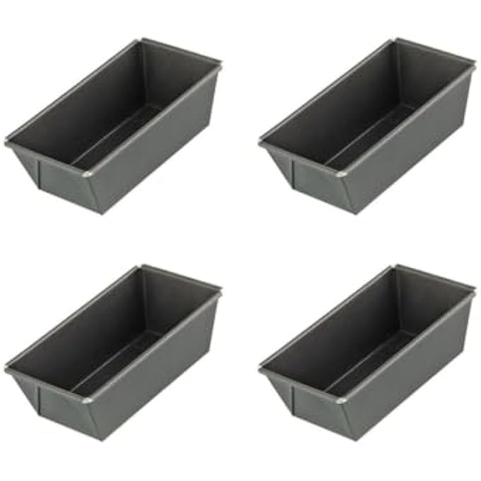 Zenker 9916250 Set of 4 Cake Tins 16 cm Cake Mould Cake Tin Brioche Mould Rectangular Baking Tin Steel 16 x 85 x 55 cm - Image 1