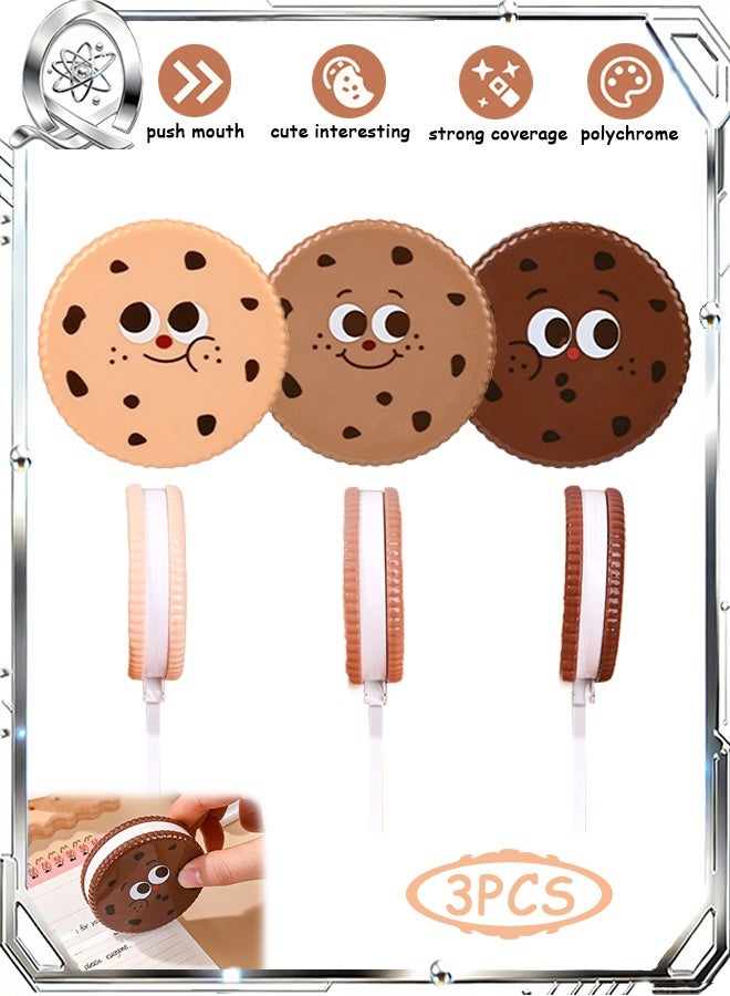 كوانتوم 3 قطع من شريط تصحيح شكل الكعك، شريط سهل السحب لتصحيحات فورية، أداة تطبيق للوازم المكتبية والمدرسية - Image 1