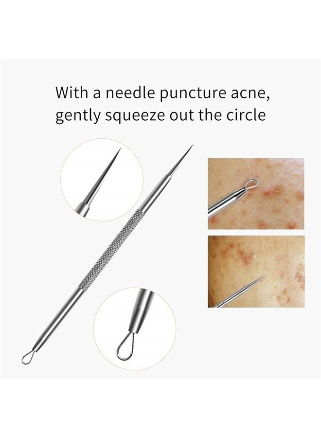 FIXBODY Blackhead and Splinter Remover Tools - Stainless Steel Professional Easily Cure Pimples Whiteheads Comedones Acne Zit Ingrown Hairs and Facial Impurities Bend Head Tweezer Surgical Kit - Image 4