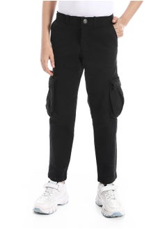 Andora Boys Multi-Pocket Cargo Trousers_Black  - Image 1