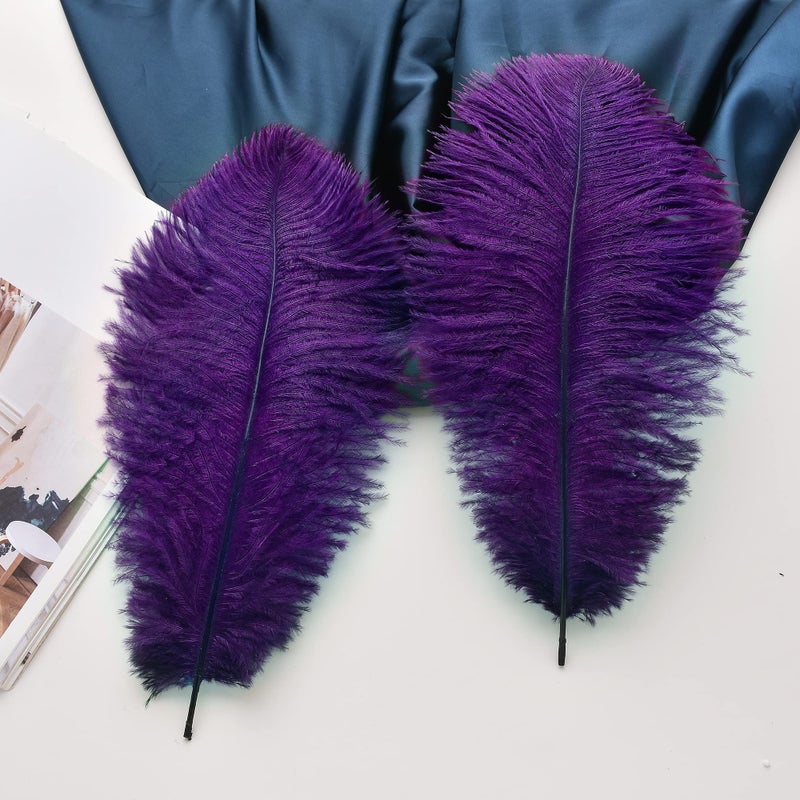 Ballinger Purple Ostrich Feathers Bulk - 24Pcs 10-12inch Feathers for Vase, Party Centerpieces Mardi Gras and Home Decor - Image 4