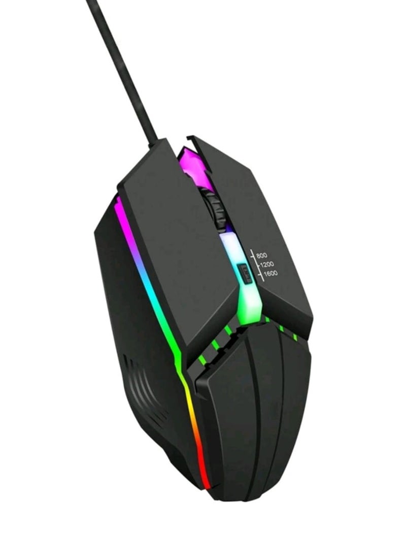 1600DPI Cabled Gaming Mouse Usb Wired Optical Backlight Mouse Gamer Ergonomic Rgb Portable Usb Wired  - Image 2