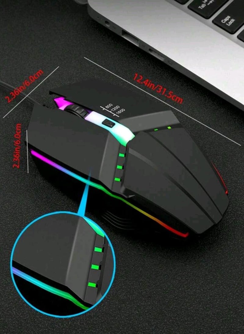 1600DPI Cabled Gaming Mouse Usb Wired Optical Backlight Mouse Gamer Ergonomic Rgb Portable Usb Wired  - Image 5