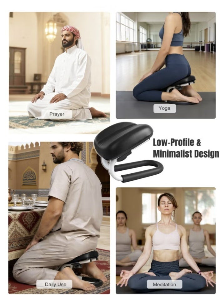 Rawda Prostration Chair Prayer, Adjustable Height Sajjadah Chair with Anti-slip Cover, Meditation Stool, Ergonomic Design for Comfortable Prayer Position, Meditation Stool Mindfulness Prayer Kneeling Stool Sujoud Chair - Image 2