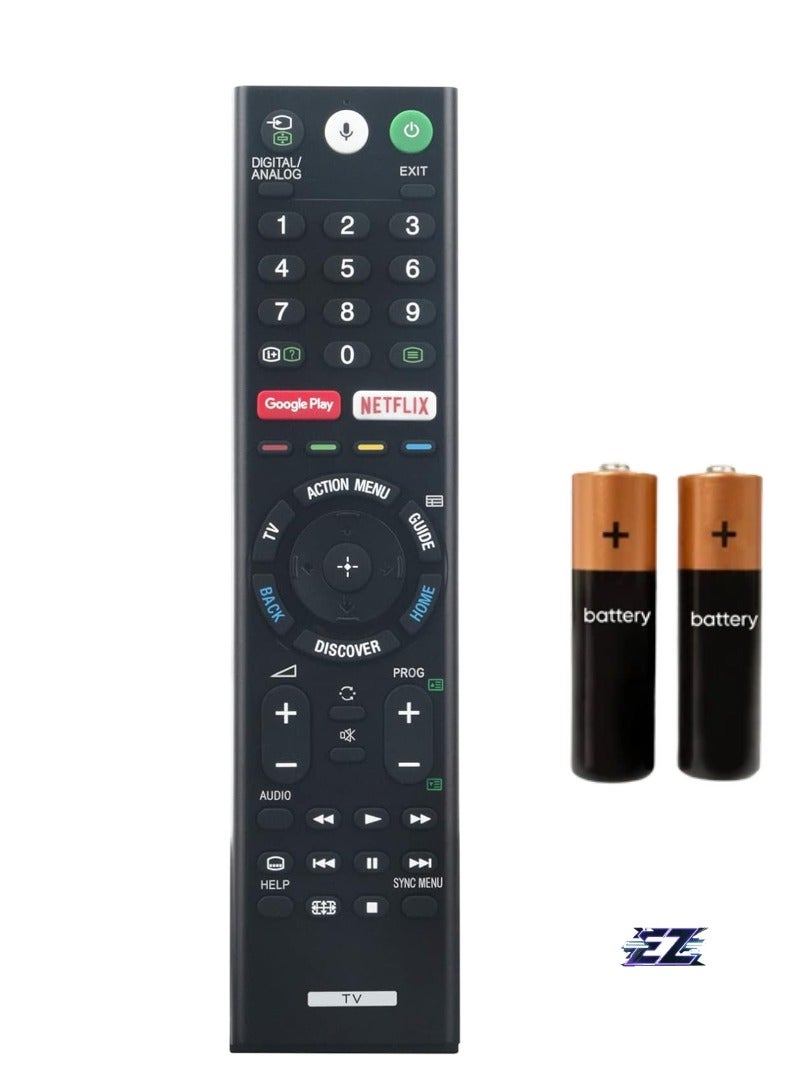 ELTRAZONE RMF-TX200P Replacement Voice Remote for Sony TV – Compatible with KD-75X9400E, KD-55X9300E, KD-65X9300E, KD-55X8500D, KD-65X9300D, KD-49X7000D, KD-75X9400D, KD-65X8500D – Includes Battery - Image 1