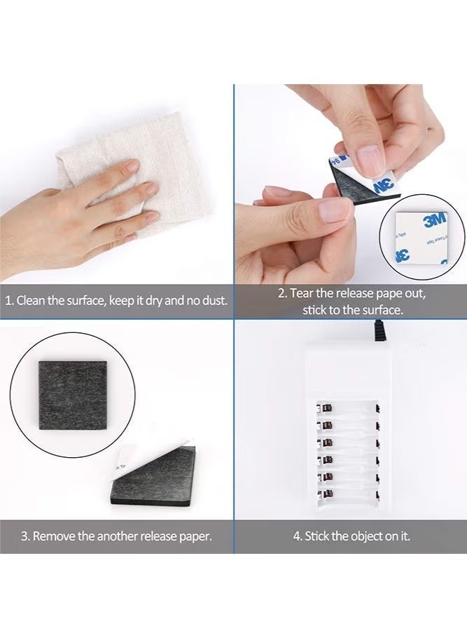 3M Double Sided Tape Heavy Duty, 100pcs of Strong Pads, Super and Extra Sticky Adhesive Tape Include Square, Round Shape Waterproof for Walls Picture, Home, Office, Car - Image 3