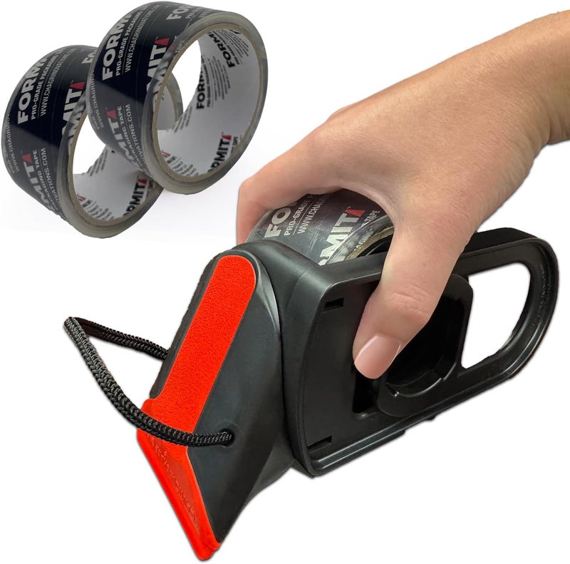Tape Terror Clear Packing Tape with Dispenser (2 Rolls) - Professional Grade for Boxes - Packaging, Shipping with Refillable Dispenser, Fits Standard Bulk Up to 2" Wide - Image 1