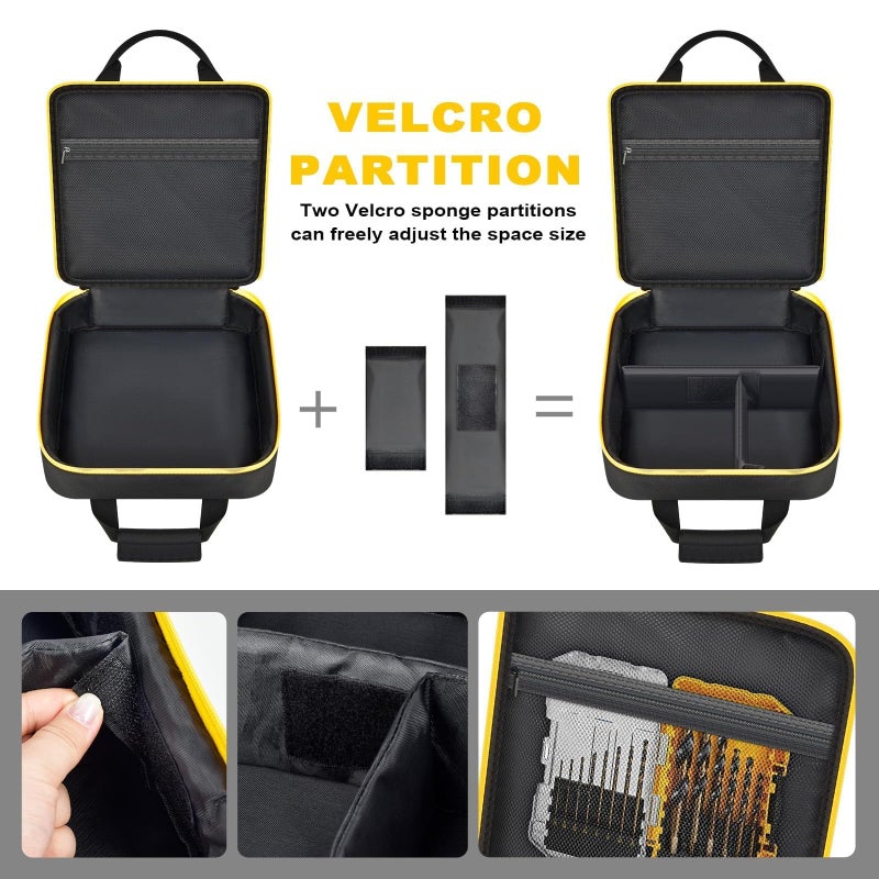 SAIKA Case for DEWALT 20V MAX XR 1/4 Inch Cordless Impact Driver DCF845B DCF870B DCF809B DCF787 DCF860, Screwdriver Tools Storage for Battery, Charger and Bits (Bag Only) - Image 4