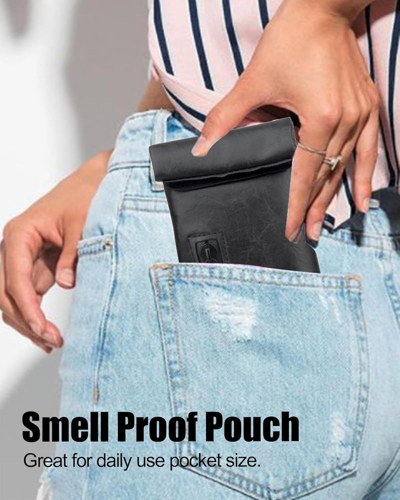 FIREDOG Smell Proof Bags, Carbon Lined Odor Proof Bag for Dog Tested 3"x6" Stash Travel Storage Pouch Pocket (Black) - Image 3