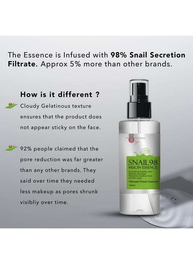O3+ - Snail 98 Mucin Serum With Niacinamide For Deep Hydration, Smooth & Moisturised Skin, 100Ml - Image 1