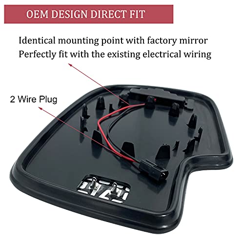 SKARUMMER Driver Left Side Heated Mirror Glass Replacement for Chevy Chevrolet Silverado Avalanche Suburban Tahoe GMC Sierra Yukon Cadillac Escalade Exterior Side Power Heated Signal Mirror 88944391 - Image 4