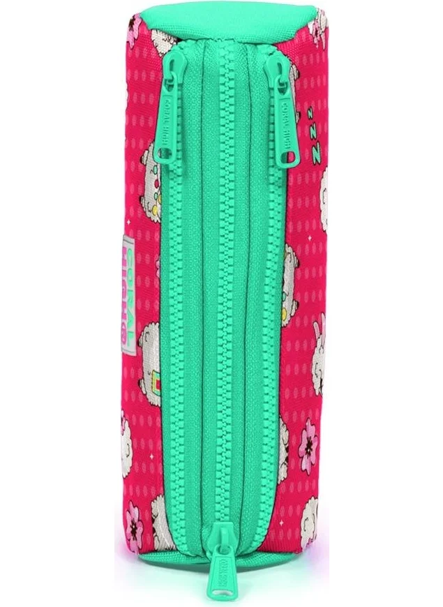 كورال هاي Kids Neon Coral Alpaca Patterned Three Compartment Pencil Bag 22308