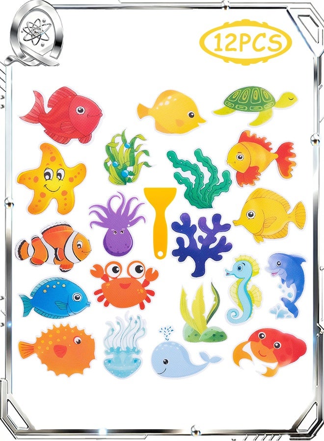 Quantum 20 PCS Non Slip Bathtub Stickers, Large Anti-Slip Cute Sea Creature Stickers, Anti Slip Safety Shower Grip Stickers for Kids Bath Tub and Slippery Shower Floor - Image 1
