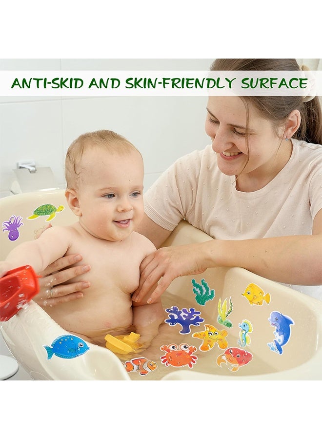 Quantum 20 PCS Non Slip Bathtub Stickers, Large Anti-Slip Cute Sea Creature Stickers, Anti Slip Safety Shower Grip Stickers for Kids Bath Tub and Slippery Shower Floor - Image 5