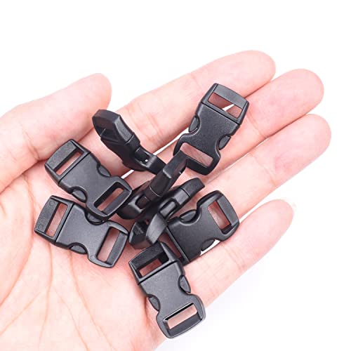 CooBigo 100 Pack 3/8 Inch Curved Contoured Paracord Bracelet Clips Plastic Quick Side Release Buckles for Paracord Bracelets Clasps Masks Dog Collar Straps Accessories - Image 4